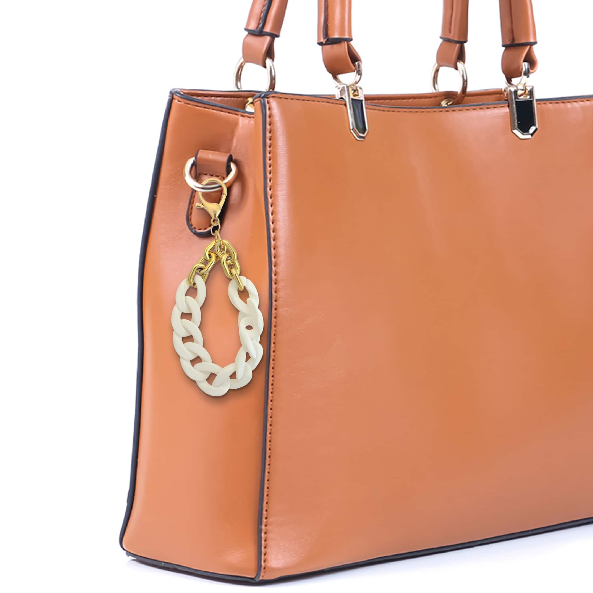 Blue Moon Studio™ White Chain Link Bag Charm with Tassel